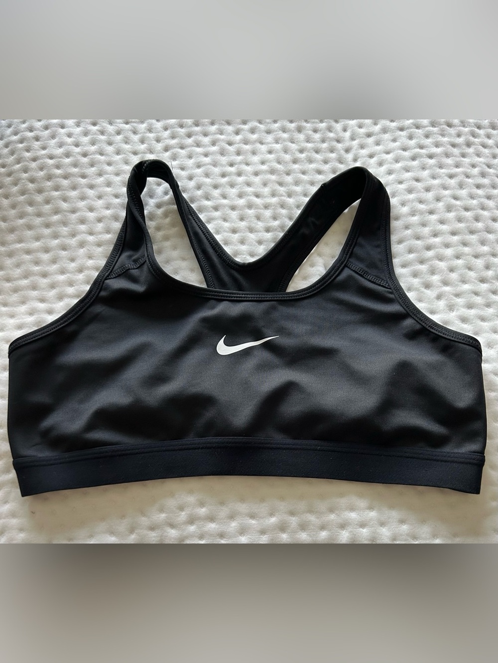 Nike Black Sports Bra with White Swoosh - Racerback